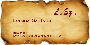 Lorenz Szilvia névjegykártya