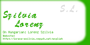 szilvia lorenz business card